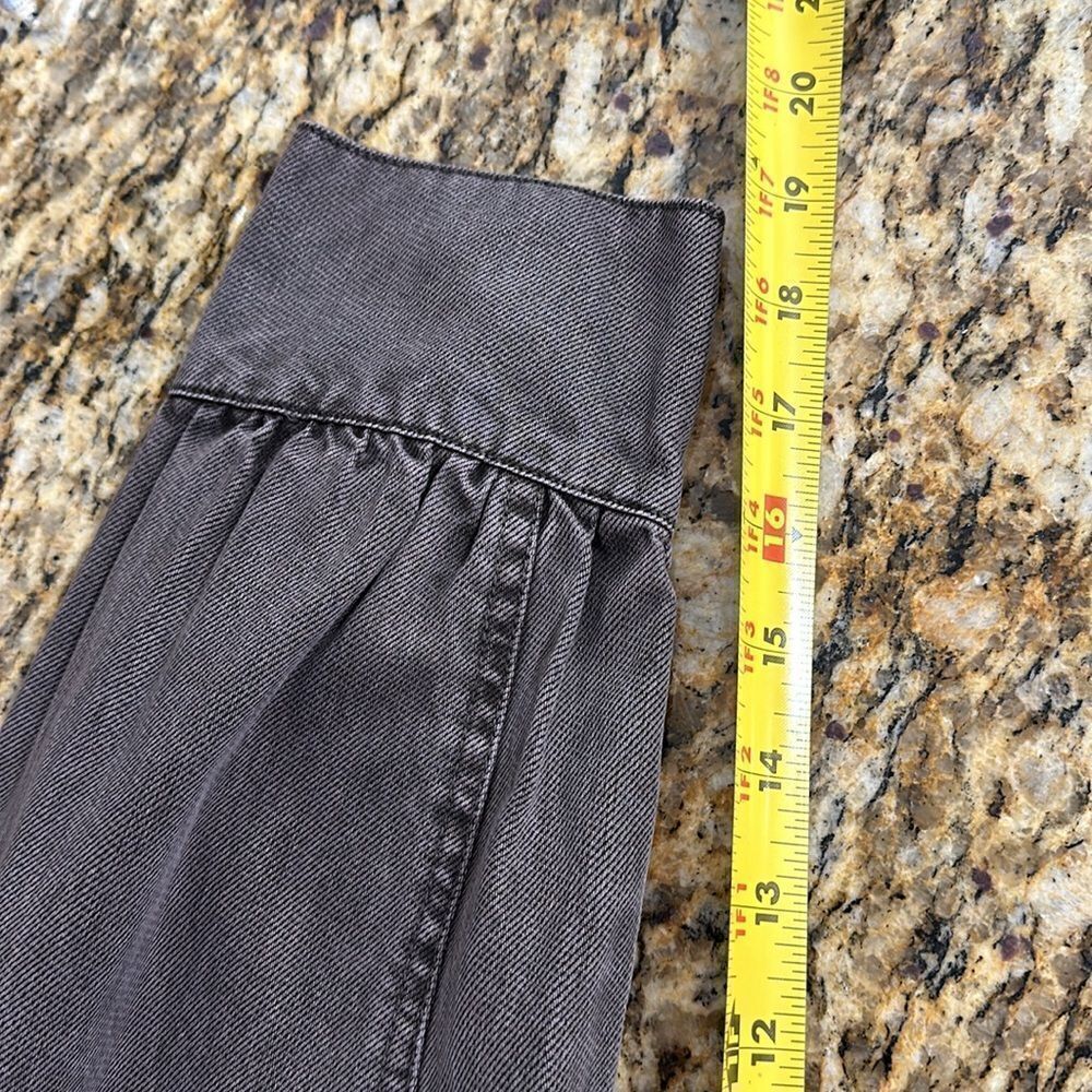Young Fabulous & Broke Washed Gray Denim Wrap Mini Dress - Picture 13 of 16